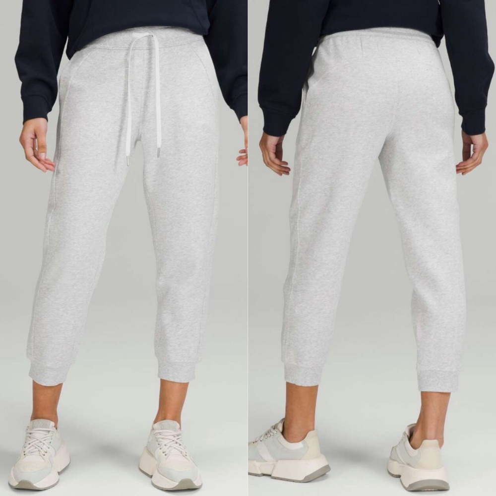 Lululemon Scuba High Rise Cropped Jogger Pants Heathered Core Ultra Light Grey